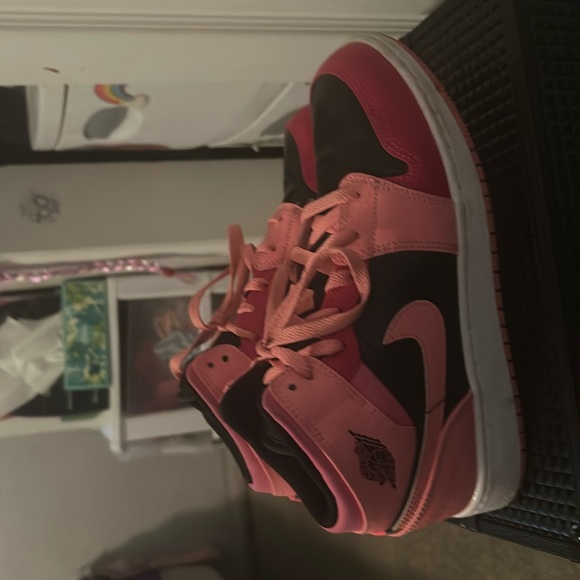 Pink and black Nike Air Jordan’s. Gently used. No marks or scratches. - Picture 2 of 4